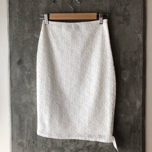 NWT For Sienna White Ivory Lace Pencil Skirt